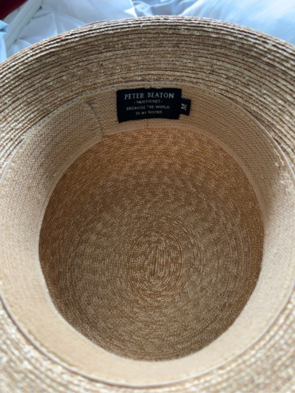Peter Beaton wide band woven straw hat